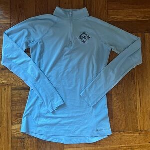 Monogrammed Nobel Equestrian Sunshirt, size XS, Airy Blue